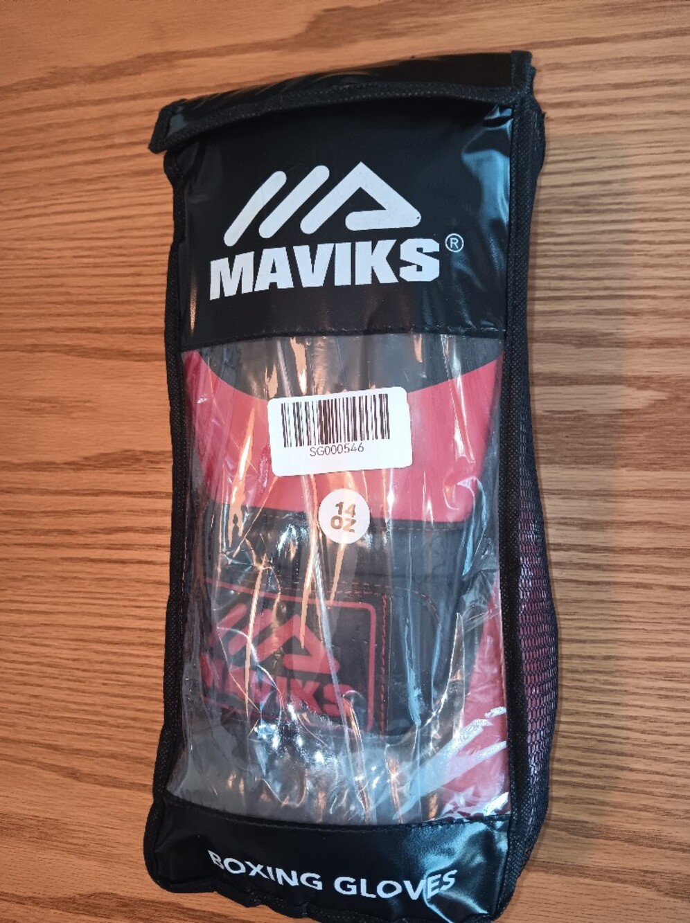 Boxing Gloves:Maviks Red and Black Boxing Gloves - 14 oz New In Original Plastic